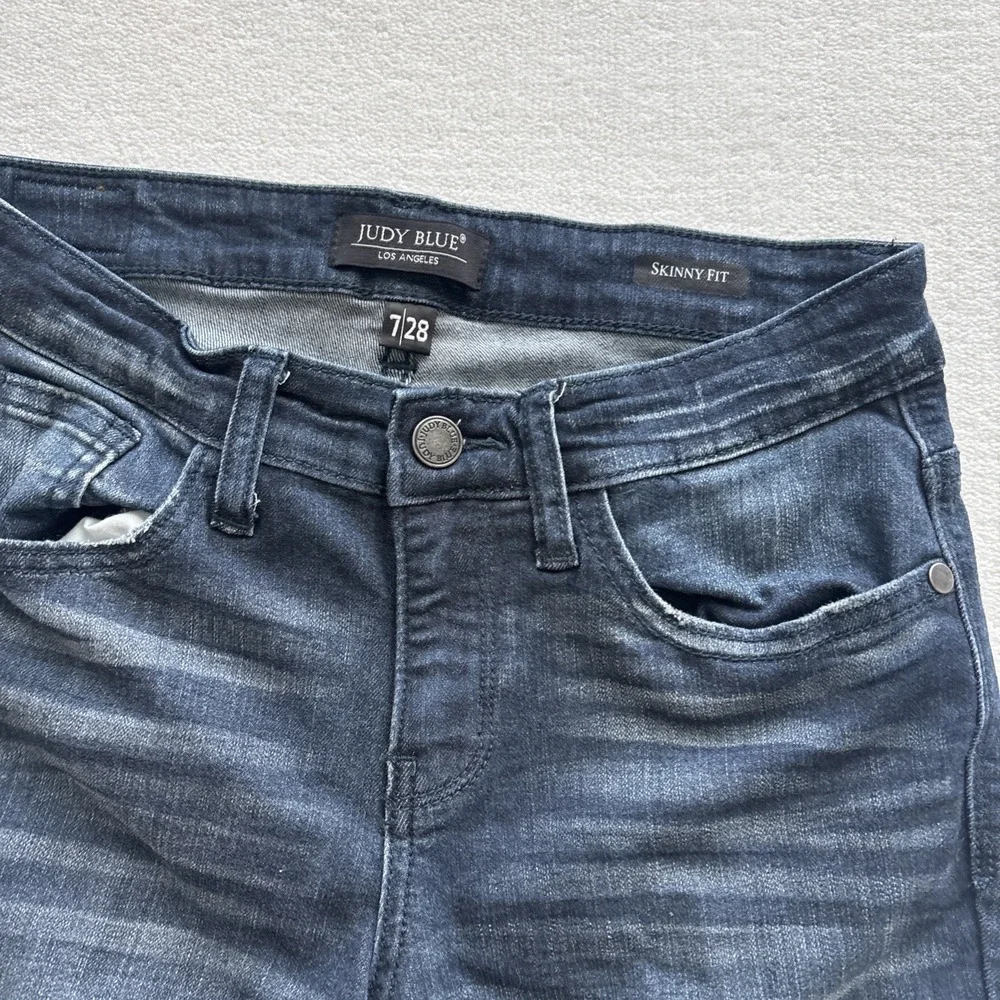 Judy‎ Blue Skinny Fit Jeans Womens 7/28 Dark Wash Stretch Denim JB8248SSDK